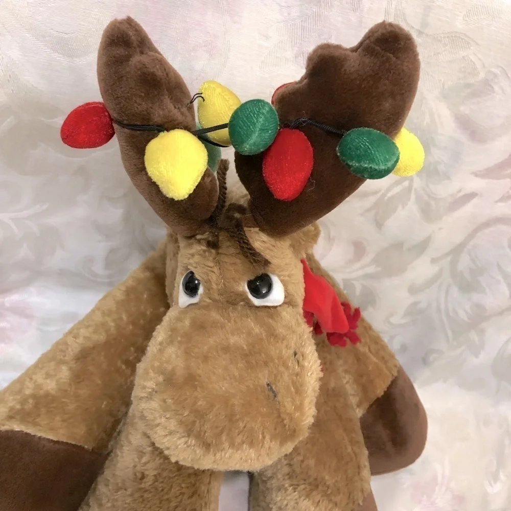 BESTEVER Funny Feet Holiday Moose Lights Scarf Plush Size 18”